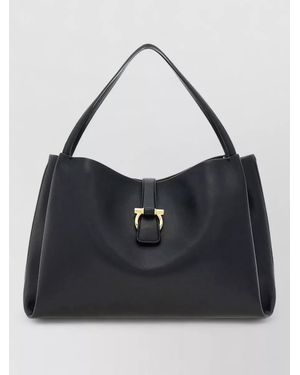 Ferragamo Tote M Leather Tote Bag - Black