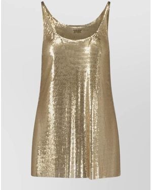 Rabanne Aluminium Long Sleeve Mini Dress - Natural