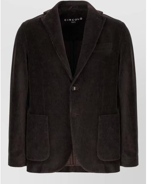 Circolo 1901 Corduroy Single-Breasted Coat - Black