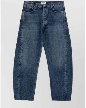 Agolde Organic Denim Balloon Jeans With Frayed Hem - Blue