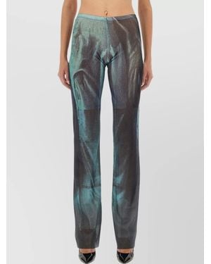 Jean Paul Gaultier Mesh High-Rise Flared Trousers - Blue