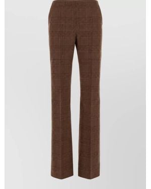 Max Mara Virgin Wool Flared Trousers - Brown