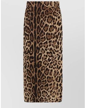 Dolce & Gabbana Stretch Viscose Skirt Animal Pattern Longuette - Multicolor