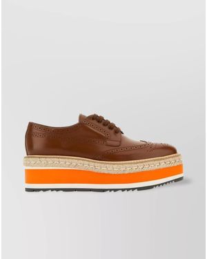 Prada Leather Low-Top Trainers - Orange