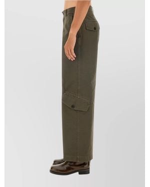 Dries Van Noten Cotton Regular-Fit Wide-Leg Trousers - Green