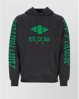 Etudes Studio Cotton Logo-Embroidered Hoodie - Black