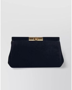 Dolce & Gabbana Marlene Medium Velvet Clutch Bag - Blue