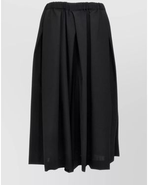 Comme des Garçons Wool Wide-Leg Pants - Black
