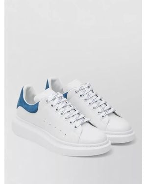 McQueen Low Top Sneakers Contrasting Heel Tab Perforated Pattern - White