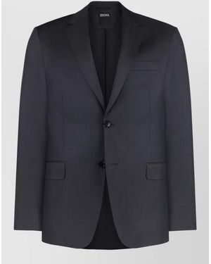 ZEGNA Wool Blend Tailored Two Piece Suit - Blue
