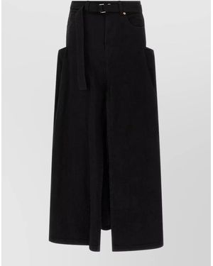Sacai Denim Trompe L'Oeil Maxi Skirt - Black