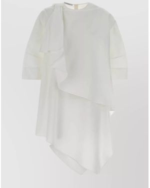 Givenchy Asymmetric Mini Dress Draped Detail - White