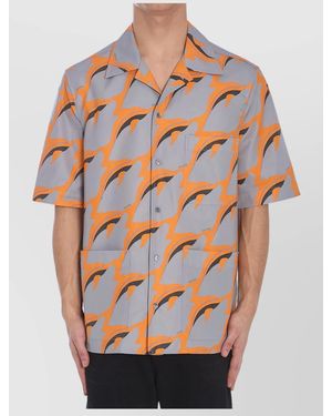 Gucci Boxy Fit Dolphin Print Shirt - Gray