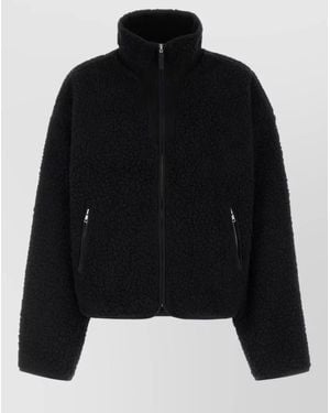 Entire studios Teddy Jacket Fleece Texture High Collar Pockets - Black