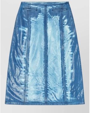 DIESEL High Waist Midi Skirt Denim Texture - Blue