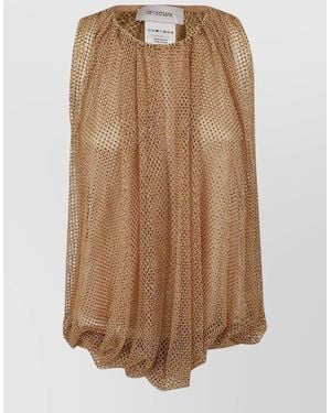 Max Mara Mesh Knot Dress Sleeveless Round Neckline - Brown
