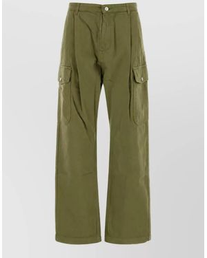 GIMAGUAS Cotton Wide-Leg Trousers - Green
