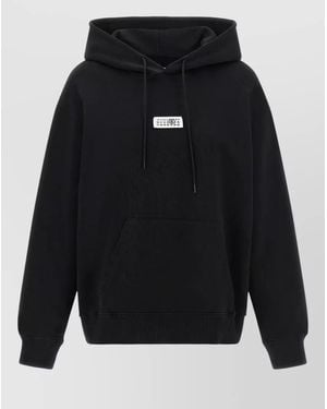 MM6 by Maison Margiela Numeric Signature Hooded Sweatshirt Kangaroo Pocket - Blue