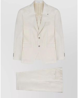 Tagliatore Linen Single Breasted Coat - White