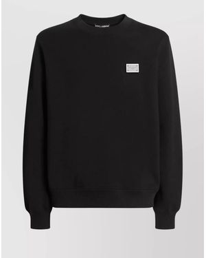 Dolce & Gabbana Crew Neck Long Sleeve Sweater - Black