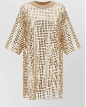 Fabiana Filippi Sequin Mini Dress - Natural