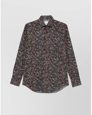 Paul Smith Multicolor Floral Long Sleeve Button-Down Shirt - Gray