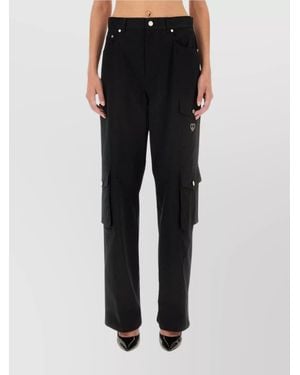 Moschino Utility Cargo Pants Button Detailing - Black
