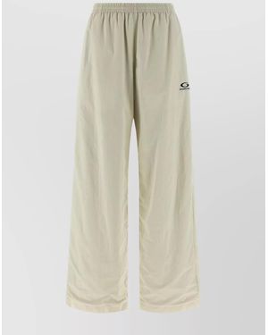 Balenciaga Relaxed-Fit Wide-Leg Tracksuit Pants - Natural