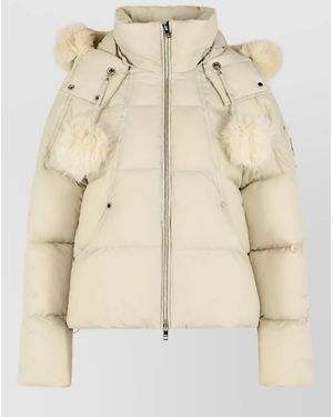 Moose Knuckles Nylon Bomber Jacket - Natural