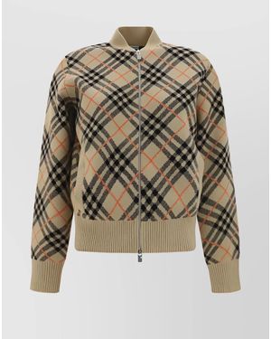 Burberry Check Pattern V-Neck Cardigan Jacket - Multicolour