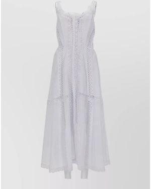 Charo Ruiz Dafelle Lace Maxi Dress Scoop Neckline - White