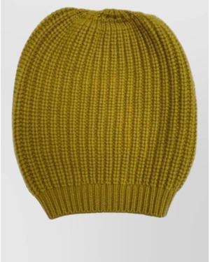 LA ROSE Cashmere Beanie Ribbed Texture Stretch Fit - Green