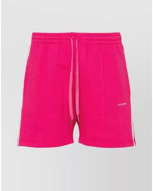 P.A.R.O.S.H. Striped Cotton Blend Jersey Shorts - Pink