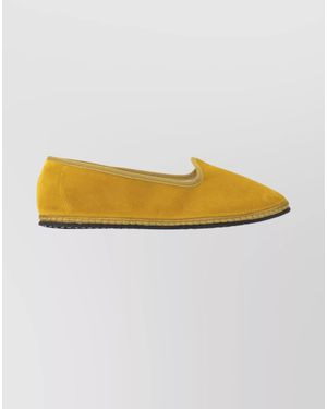 Vibi Venezia Velvet Ballerina Shoes - Yellow
