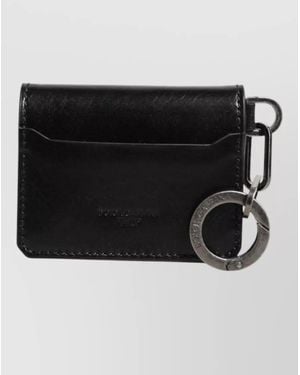 Dolce & Gabbana Leather Logo Keyring Card Holder Wallet - Black