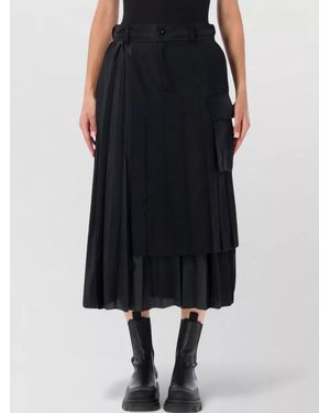Sacai Layered Design Skirt For - Black