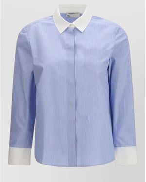 Tory Burch Cotton Pattern Shirt - Blue