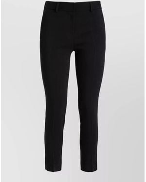 SIMONA CORSELLINI Stretch Viscose Trousers Cropped Tight Silhouette - Black