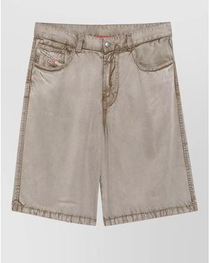 DIESEL Tailored Shorts Belt Loops Pockets Detailing - Grey
