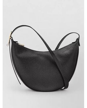 Longchamp Shoulder Bag Adjustable Strap Curved Silhouette - Black