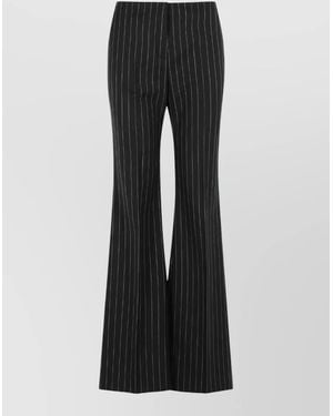 Sportmax Virgin Wool Blend Flared Trousers - Black