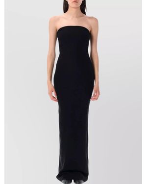 ÉTERNE Ribbed Strapless Maxi Dress - Blue