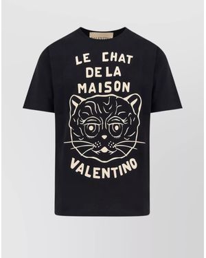 Valentino Garavani Cotton Printed Crew-Neck T-Shirt - Black