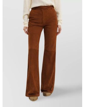 1989 STUDIO Leather Flared Pants - Brown