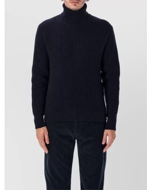 Fortela Cashmere Merino Wool Turtleneck Tank Top - Blue
