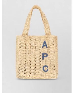 A.P.C. Axelle Raffia Tote Bag - Natural