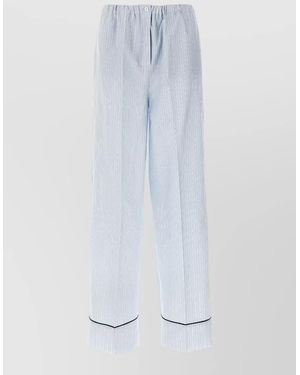 Prada Striped Straight-Leg Pyjama Bottoms - White