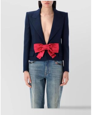 Valentino Garavani Cropped Single-Breasted Blazer - Blue
