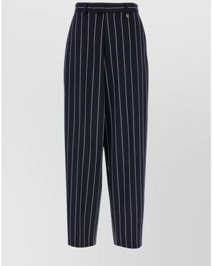 GIUSEPPE DI MORABITO Striped High-Rise Trousers - Blue
