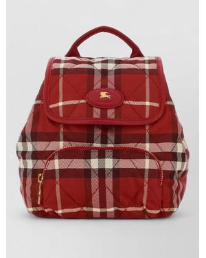 Burberry Canvas Backpack Embroidered Straps Front Pocket